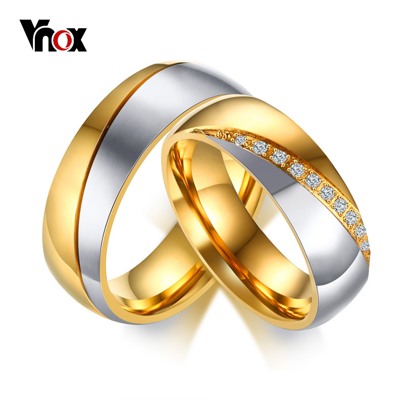 Wedding Zone - Vnox-خاتم زواج من الفولاذ المقاوم للصدأ