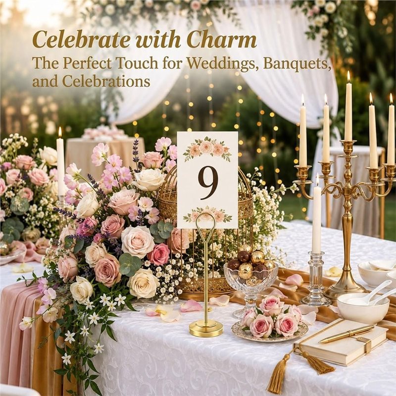 【A92P!】 حوامل صور متينة مع قاع - مراجعة Table Number Gold وسعره