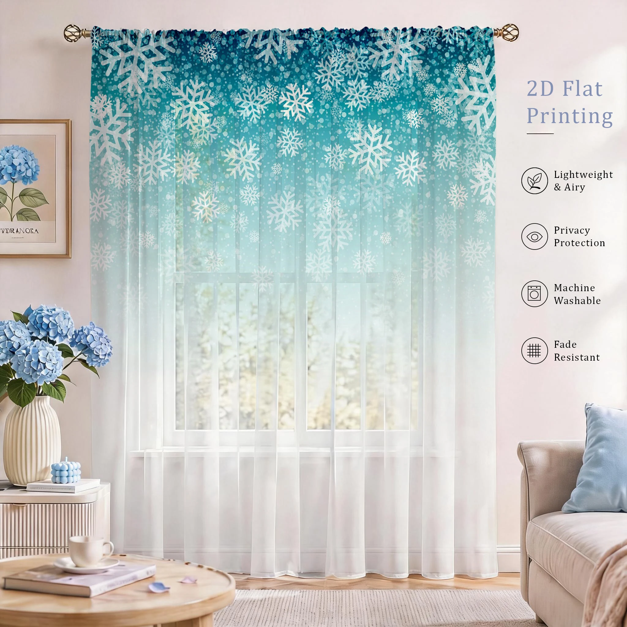ستارة شفافة بنقشة زهور متدرجة، - مراجعة Good Floral & Wedding Decor Supply وسعره